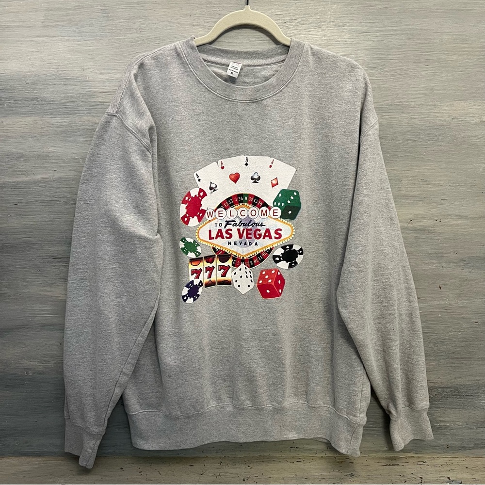 Las Vegas Gambling Graphic Sweatshirt XL Good‎ Condition